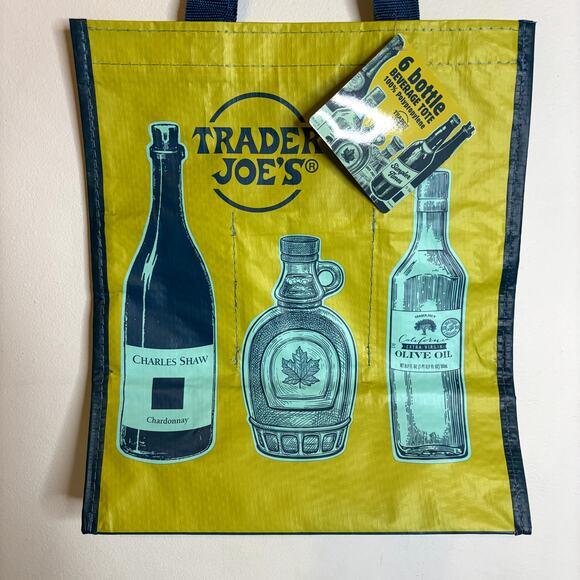 LOT 3x — Trader Joe’s 6 Bottle Wine Drink Beverage Carrier Gift Grocery Tote Bag - Picture 9 of 12